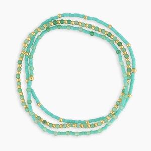 Gorjana poppy bracelet set (3), OS, EUC, aventurine, gold plated glass